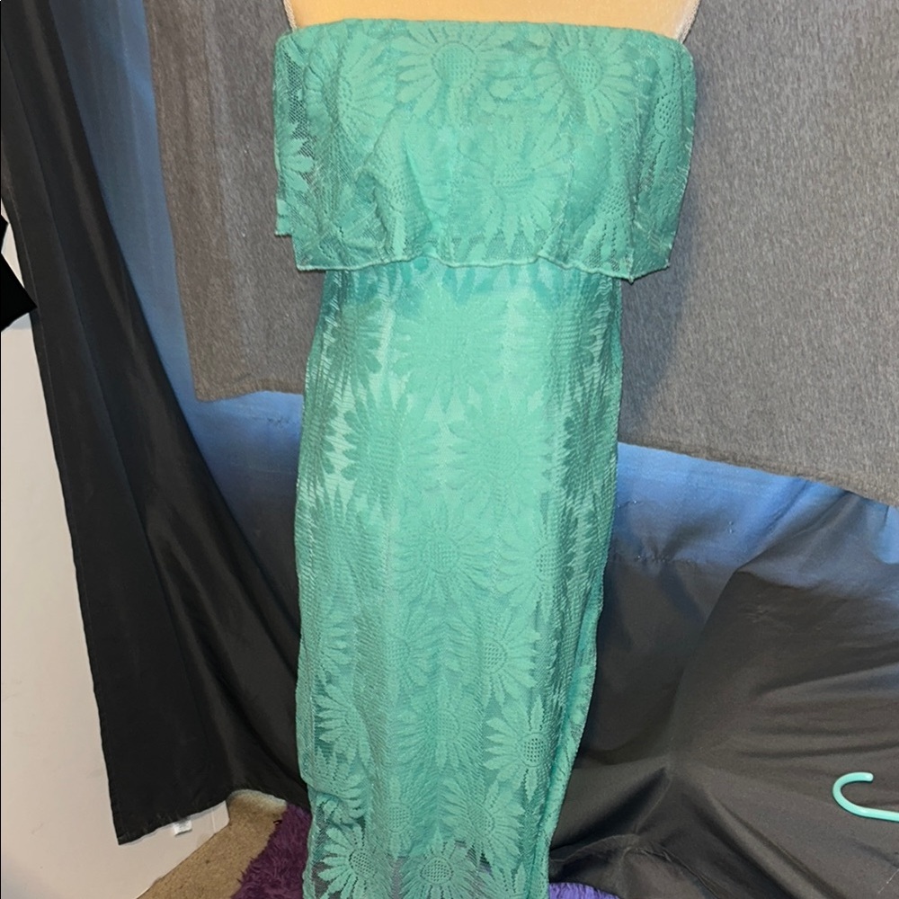 HP🎊Elegant Strapless Green Dress